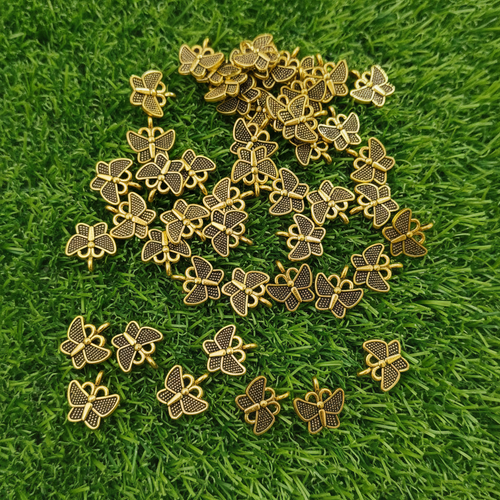 Antique Gold Butterfly Charms – Vintage Metal Pendants for DIY Jewelry & Craft Projects