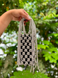 Handcrafted Luxe Beaded Fringe Phone Bag | Metallic Phone Pouch | Evening & Party Accessory