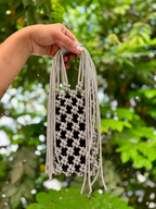 Handcrafted Luxe Beaded Fringe Phone Bag | Metallic Phone Pouch | Evening & Party Accessory